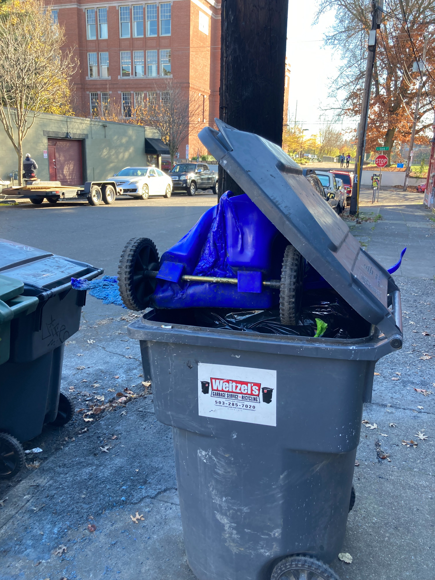 Buckmanite being disposed of